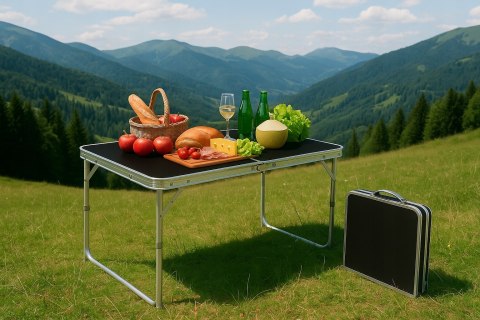 STÓŁ TURYSTYCZNY SKŁADANY WALIZKA KEMPINGOWY ALUMINIOWY STOLIK 120X60 MOCNY STÓŁ TURYSTYCZNY SKŁADANY WALIZKA KEMPINGOWY ALUMINIOWY STOLIK 120X60 MOCNY