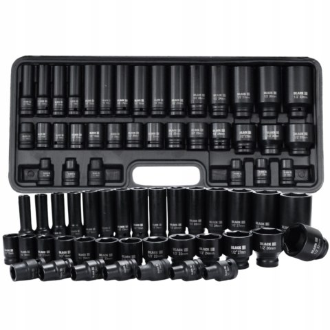DUŻY ZESTAW NASADEK UDAROWYCH W WALIZCE HEXAGON 8-32MM 1/2" 35EL BLACK CRMO DUŻY ZESTAW NASADEK UDAROWYCH W WALIZCE HEXAGON 8-32MM 1/2" 35EL BLACK CRMO
