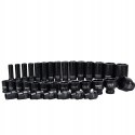 DUŻY ZESTAW NASADEK UDAROWYCH W WALIZCE HEXAGON 8-32MM 1/2" 35EL BLACK CRMO