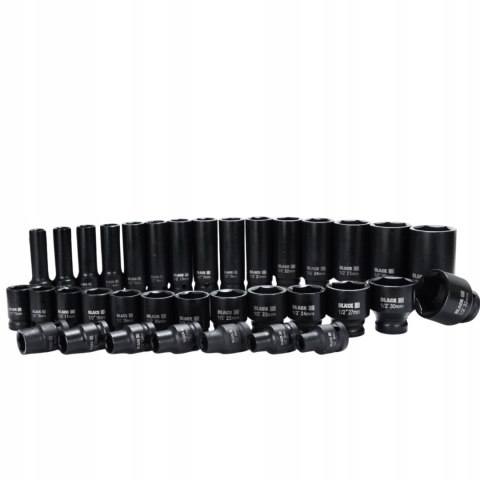 DUŻY ZESTAW NASADEK UDAROWYCH W WALIZCE HEXAGON 8-32MM 1/2" 35EL BLACK CRMO DUŻY ZESTAW NASADEK UDAROWYCH W WALIZCE HEXAGON 8-32MM 1/2" 35EL BLACK CRMO