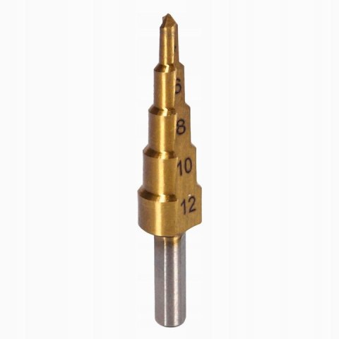 Wiertło stopniowe stożkowe choinka HSS 4-12 mm Wiertło stopniowe stożkowe choinka HSS 4-12 mm