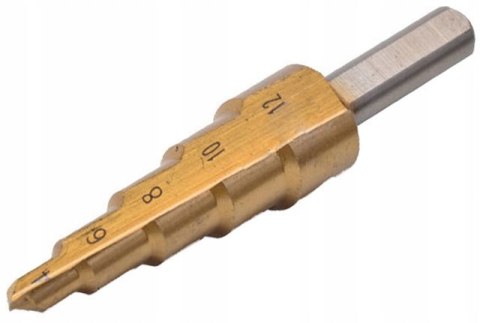 Wiertło stopniowe stożkowe choinka HSS 4-12 mm Wiertło stopniowe stożkowe choinka HSS 4-12 mm
