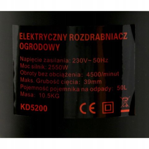 RĘBAK ROZDRABNIACZ GAŁĘZI TARCZOWY 2550W KOSZ MOC RĘBAK ROZDRABNIACZ GAŁĘZI TARCZOWY 2550W KOSZ MOC