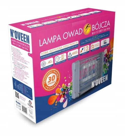 LAMPA OWADOBÓJCZA NOVEEN IKN12 40M2 12W CZARNA LAMPA OWADOBÓJCZA NOVEEN IKN12 40M2 12W CZARNA