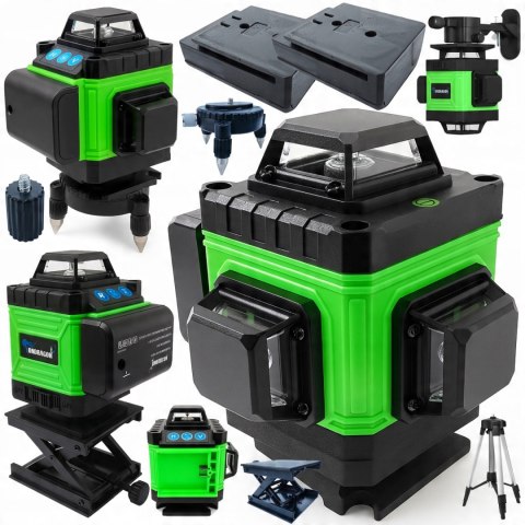 POZIOMICA LASEROWA LASER KRZYŻOWY ZIELONY SAMOPOZIOMUJĄCA 4D 360 2 BATERIE POZIOMICA LASEROWA LASER KRZYŻOWY ZIELONY SAMOPOZIOMUJĄCA 4D 360 2 BATERIE
