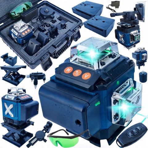 POZIOMICA LASEROWA LASER KRZYŻOWY ZIELONY SAMOPOZIOMUJĄCA 4D 360 2 BATERIE POZIOMICA LASEROWA LASER KRZYŻOWY ZIELONY SAMOPOZIOMUJĄCA 4D 360 2 BATERIE
