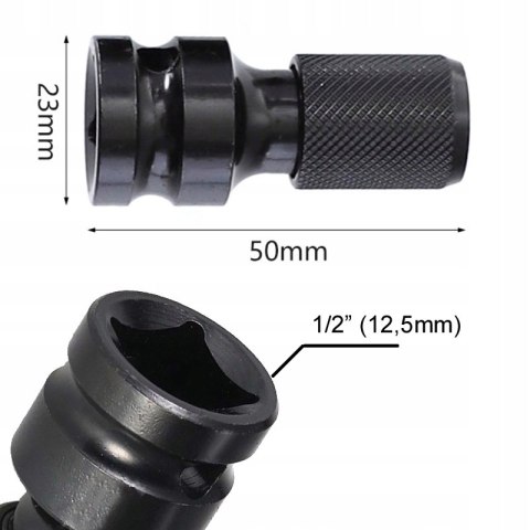 REDUKCJA ADAPTER UDAROWY 1/2' KWADRAT NA 1/4' HEX REDUKCJA ADAPTER UDAROWY 1/2' KWADRAT NA 1/4' HEX