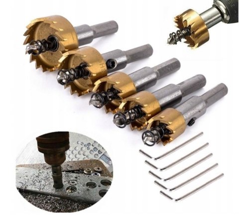 OTWORNICE WIDIOWE DO METALU STALI 5szt 16-30mm OTWORNICE WIDIOWE DO METALU STALI 5szt 16-30mm