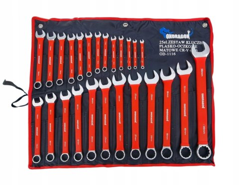KLUCZE PŁASKO-OCZKOWE KLUCZE PŁASKIE ZESTAW KLUCZY Z GUMĄ ETUI 6-36mm 25EL KLUCZE PŁASKO-OCZKOWE KLUCZE PŁASKIE ZESTAW KLUCZY Z GUMĄ ETUI 6-36mm 25EL