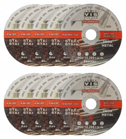 TARCZA DO CIĘCIA METALU STALI 125x1 INOX MOCNE 10 szt