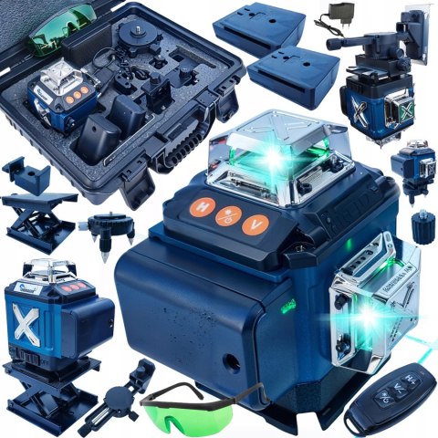 POZIOMICA LASEROWA LASER KRZYŻOWY ZIELONY SAMOPOZIOMUJĄCA 4D 360 2 BATERIE POZIOMICA LASEROWA LASER KRZYŻOWY ZIELONY SAMOPOZIOMUJĄCA 4D 360 2 BATERIE