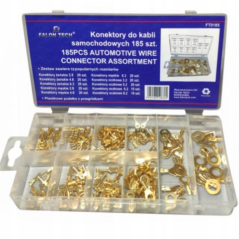 ZESTAW KONEKTORÓW KABLOWYCH ELEKTRYKA KONEKTORY WSUWKI DO KABEL 185 SZT ZESTAW KONEKTORÓW KABLOWYCH ELEKTRYKA KONEKTORY WSUWKI DO KABEL 185 SZT