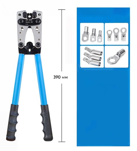 ZACISKARKA KOŃCÓWEK KABLI PRZEWODÓW PRASKA TULEJKI 390 mm 6-50mm2 PRO ZACISKARKA KOŃCÓWEK KABLI PRZEWODÓW PRASKA TULEJKI 390 mm 6-50mm2 PRO