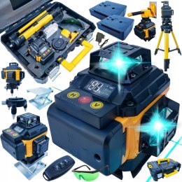 POZIOMICA LASEROWA LASER KRZYŻOWY ZIELONY SAMOPOZIOMUJĄCA 4D 360 + STATYW