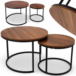 STOLIK KAWOWY 2w1 ZESTAW 2 STOLIKÓW KAWOWYCH OKRĄGY DO SALONU 60X45 + 40X40