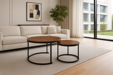 STOLIK KAWOWY 2w1 ZESTAW 2 STOLIKÓW KAWOWYCH OKRĄGY DO SALONU 60X45 + 40X40 STOLIK KAWOWY 2w1 ZESTAW 2 STOLIKÓW KAWOWYCH OKRĄGY DO SALONU 60X45 + 40X40