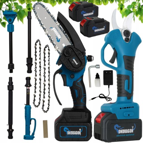 PIŁA AKUMULATOROWA 6" + SEKATOR + WYSIĘGNIK TELESKOPOWY 2M 2X48V ZESTAW PIŁA AKUMULATOROWA 6" + SEKATOR + WYSIĘGNIK TELESKOPOWY 2M 2X48V ZESTAW