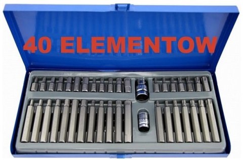 ZESTAW KLUCZE TORX SPLINE IMBUS HEX BITY 40szt CrV ZESTAW KLUCZE TORX SPLINE IMBUS HEX BITY 40szt CrV