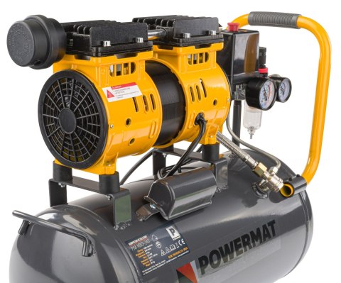 Kompresor bezolejowy Powermat PM-KBO-24T 24 l 8 bar Kompresor bezolejowy Powermat PM-KBO-24T 24 l 8 bar