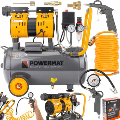 Kompresor bezolejowy Powermat PM-KBO-24T 24 l 8 bar Kompresor bezolejowy Powermat PM-KBO-24T 24 l 8 bar