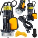 POMPA DO WODY CZYSTEJ BRUDNEJ Z PŁYWAKIEM ZATAPIALNA MOCNA 750W 6000 l/h 1"