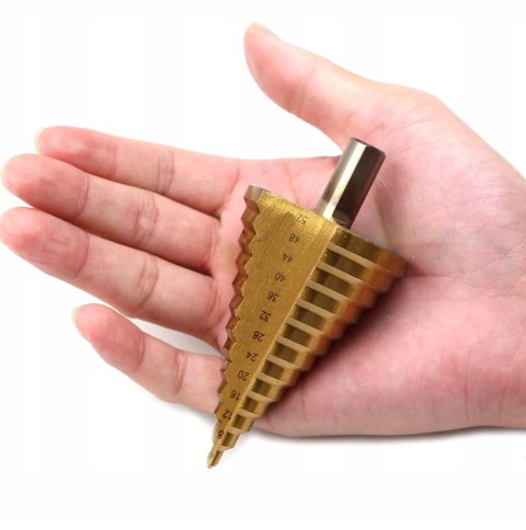 WIERTŁO HSS STOŻKOWE STOPNIOWE CHOINKOWE TYTAN DO METALU 4-52MM WIERTŁO HSS STOŻKOWE STOPNIOWE CHOINKOWE TYTAN DO METALU 4-52MM
