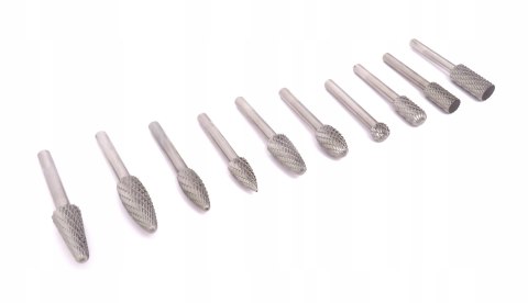 FREZY PILNIKI TRZPIENIOWE DO METALU ZESTAW FREZÓW PILNIKÓW OBROTOWYCH 10EL