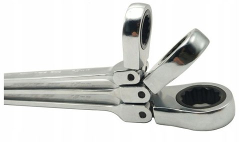 KLUCZE ŁAMANE Z GRZECHOTKĄ PŁASKO-OCZKOWE ZESTAW KLUCZY 12EL PŁACHTA