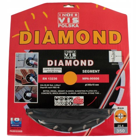 Tarcza do cięcia betonu Inter-Vis 350x25,4