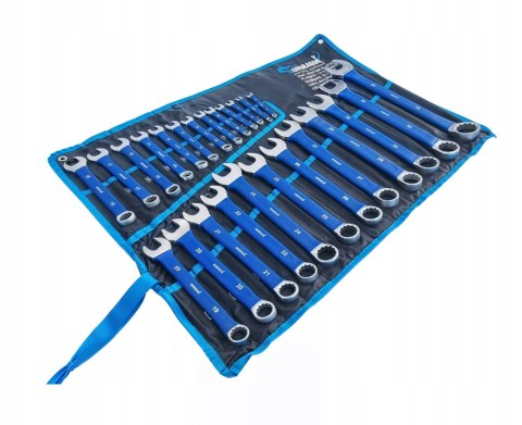 ZESTAW KMPLET KLUCZE PŁASKO OCZKOWE 6-36mm 25 ELEMENTÓW + PŁACHTA OD9063