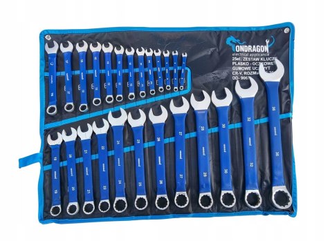 ZESTAW KMPLET KLUCZE PŁASKO OCZKOWE 6-36mm 25 ELEMENTÓW + PŁACHTA OD9063