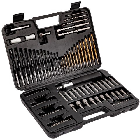 ZESTAW WIERTEŁ WIERTŁA DO METALU BETONU DREWNA +BITY 109 EL NASADKI NASADEK