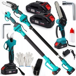 Piła Łańcuchowa 6'' +Sekator 2xAkumulator BIG AKKU 5AH wysięgnik do 4m XXXL