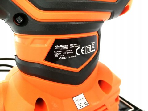 SZLIFIERKA MIMOŚRODOWA OSCYLACYJNA ELEKTRYCZNA Z REGULACJĄ 3w1 1200W KRAFT