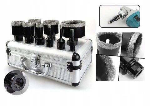 ZESTAW OTWORNICA WIERTŁO DIAMENTOWE DO GRESU 6-68