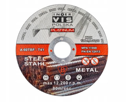 10szt TARCZA DO CIĘCIA METALU TARCZE 125x1,2 PLATINUM