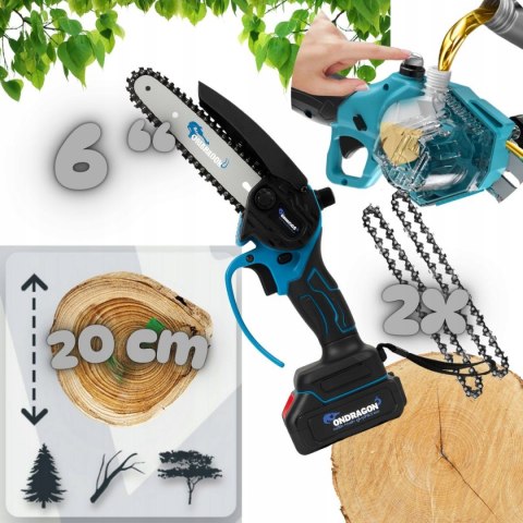 PIŁA AKUMULATOROWA 6" + SEKATOR + WYSIĘGNIK TELESKOPOWY 2M 2X36V ZESTAW