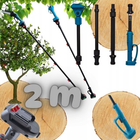 PIŁA AKUMULATOROWA 6" + SEKATOR + WYSIĘGNIK TELESKOPOWY 2M 2X36V ZESTAW