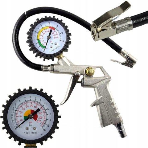 PISTOLET DO POMPOWANIA KÓŁ Z MANOMETREM