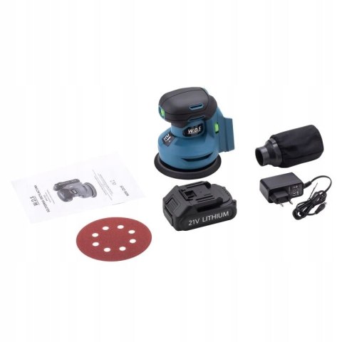 SZLIFIERKA AKUMULATOROWA MIMOŚRODOWA OSCYLACYJNA DREWNA METALU AKU 3Ah 21V