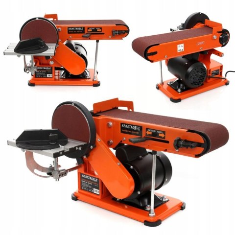 SZLIFIERKA TAŚMOWA TALERZOWA STOŁOWA 600W CZOŁOWA 1450 RPM TARCZA 150 mm