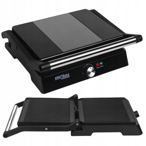 GRILL OPIEKACZ TOSTER ELEKTRYCZNY DO KANAPEK PANINI ROZKŁADANY DUŻY 2400W