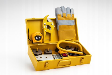 MOCNA ZGRZEWARKA POLIFUZYJNA DO ZGRZEWANIA RUR PP PCV DUŻY ZESTAW 6 MATRYC