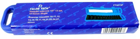 NASADKI UDAROWE 1/2'' DŁUGIE ZESTAW 10-32MM 13EL