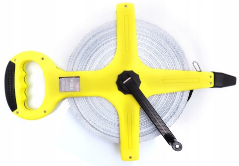 MIARA TAŚMA MIERNICZA METRÓWKA ZWIJANA 100M MIARKA FIBERGLASS KRAFT KD10429