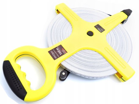 MIARA TAŚMA MIERNICZA METRÓWKA ZWIJANA 100M MIARKA FIBERGLASS KRAFT KD10429