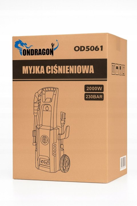 MYJKA CIŚNIENIOWA 230 BAR MOC 2000W TURBO LANCA ALUMINIOWA POMPA ZESTAW XXL