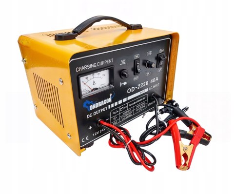 ROZRUCH 12/24V PROSTOWNIK SAMOCHODOWY Z ROZRUCHEM DO ŁADOWANIA MOCNY 40A