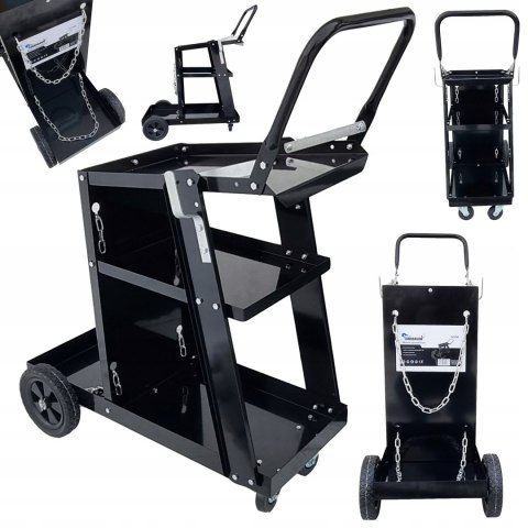 WÓZEK SPAWALNICZY DO SPAWAREK MIG MAG MMA TIG z półką na butle STABILNY