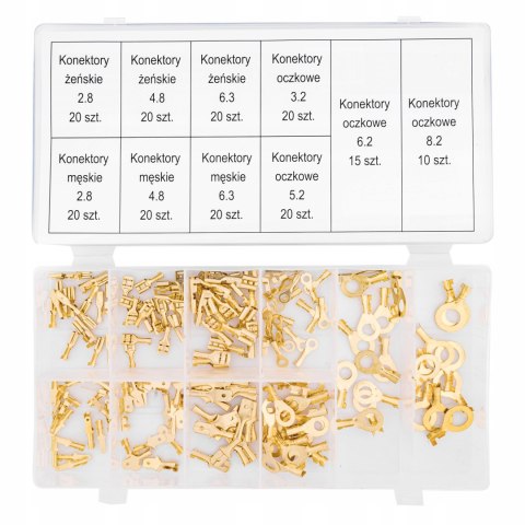 ZESTAW KONEKTORÓW KABLOWYCH ELEKTRYKA KONEKTORY WSUWKI DO KABEL 185 SZT